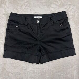 White House Black Market Black Cuffed Tailored Shorts Size 6 Dark Academia